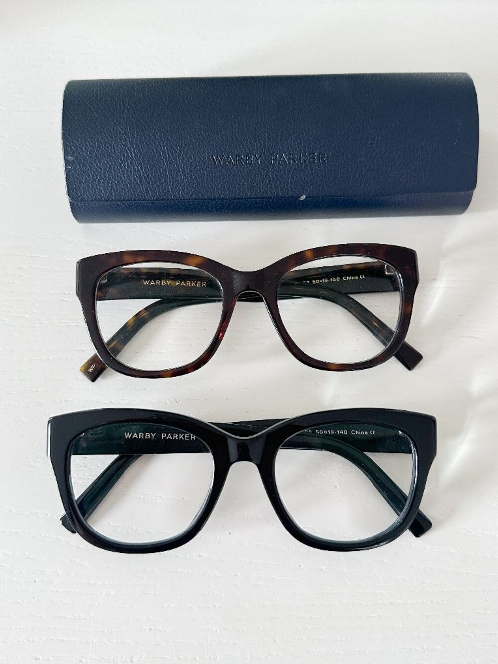 Warby Parker Set of Two - Tatum Readers in Cognac Tortoise and Black with Case